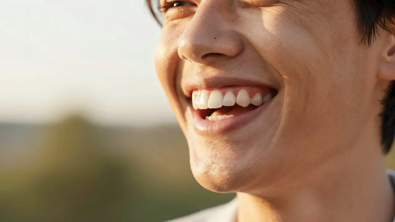 Kreslící a sebevědomý člověk s přirozeně krásným úsměvem