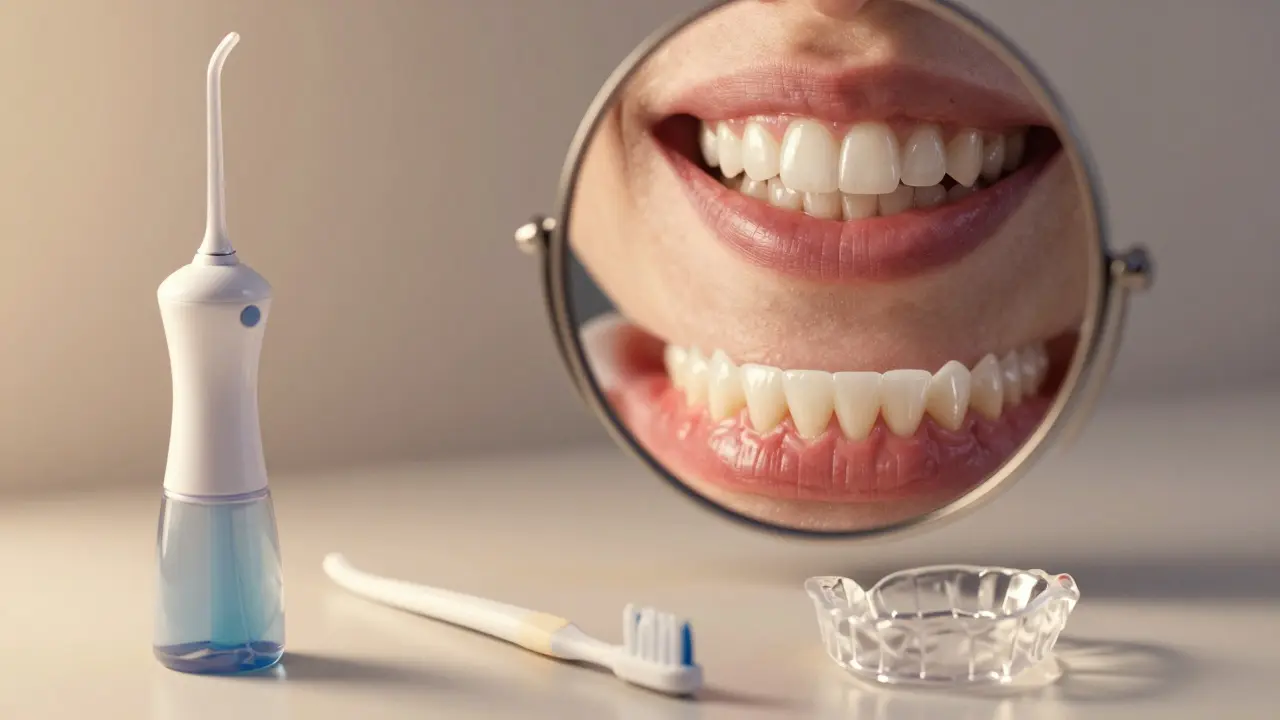 Zdravý úsměv s hygienickými pomůckami pro péči