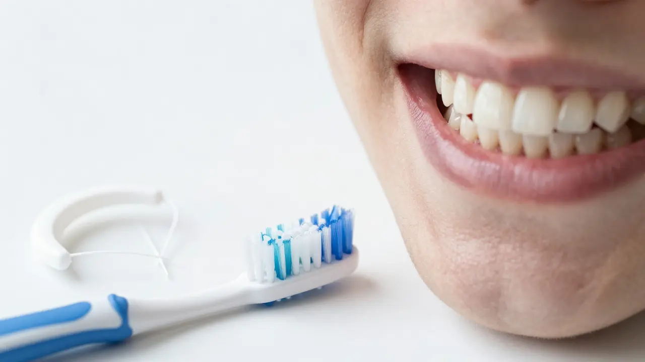 Zubní hygiena a úsměv s mezerou mezi zuby