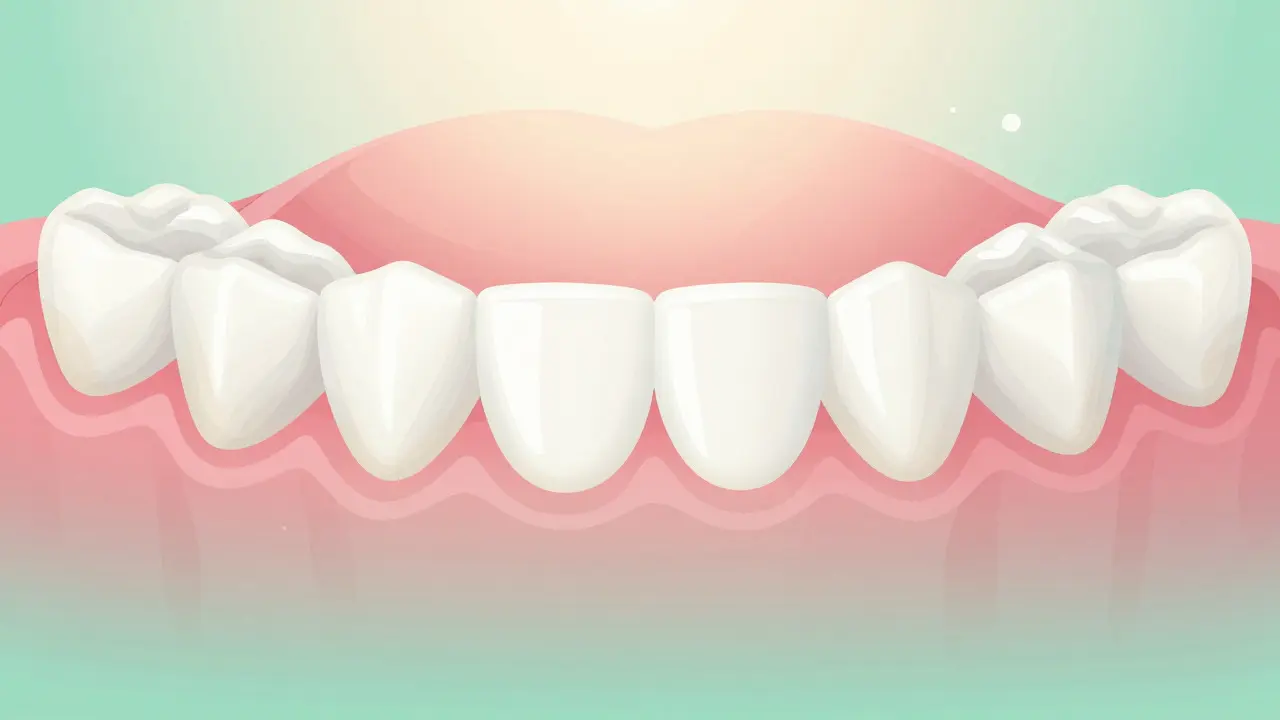 Artistic depiction of healthy gums and teeth after treatment