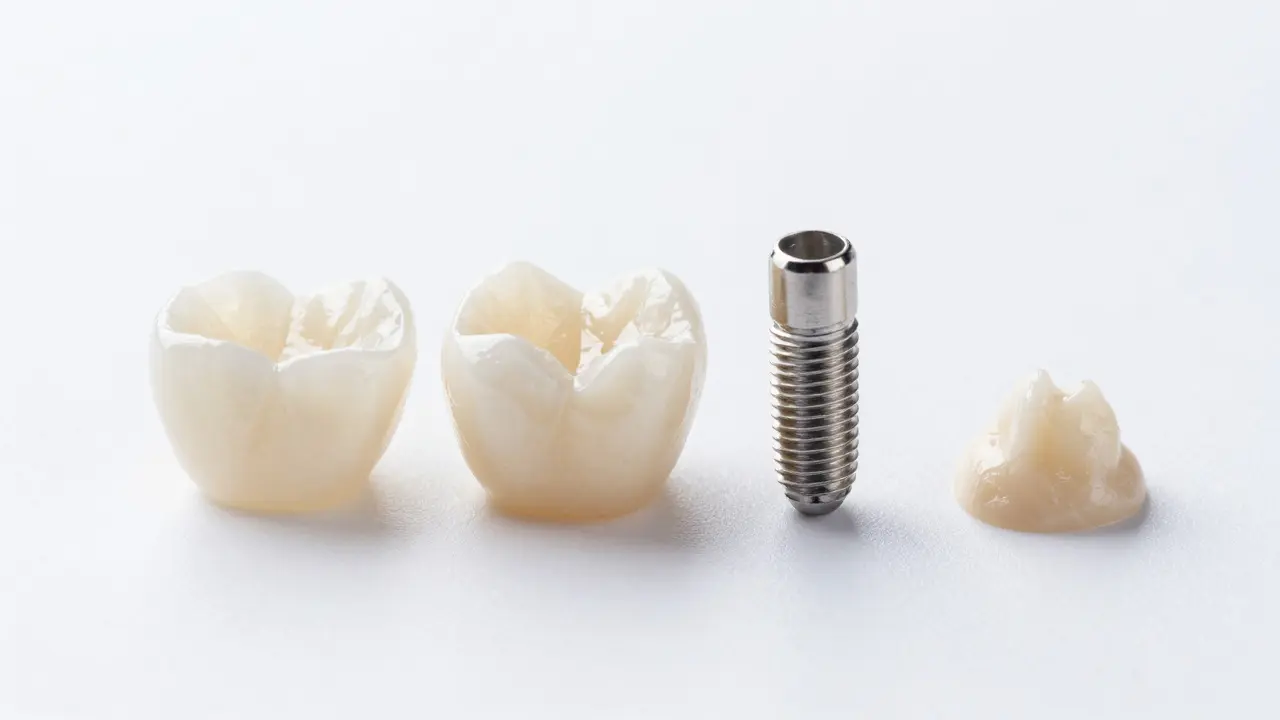 Modely keramických vložek, korun, implantátu a kompozitního materiálu