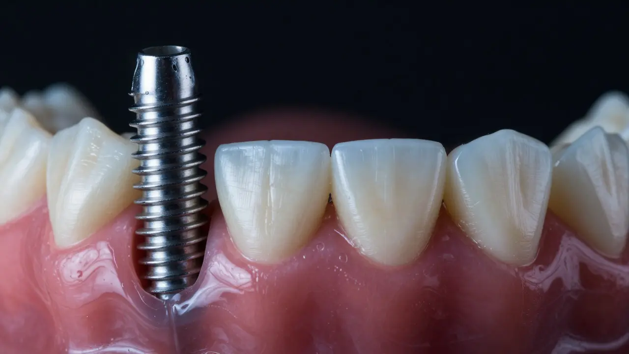 Srovnání titanového implantátu a klasického můstku