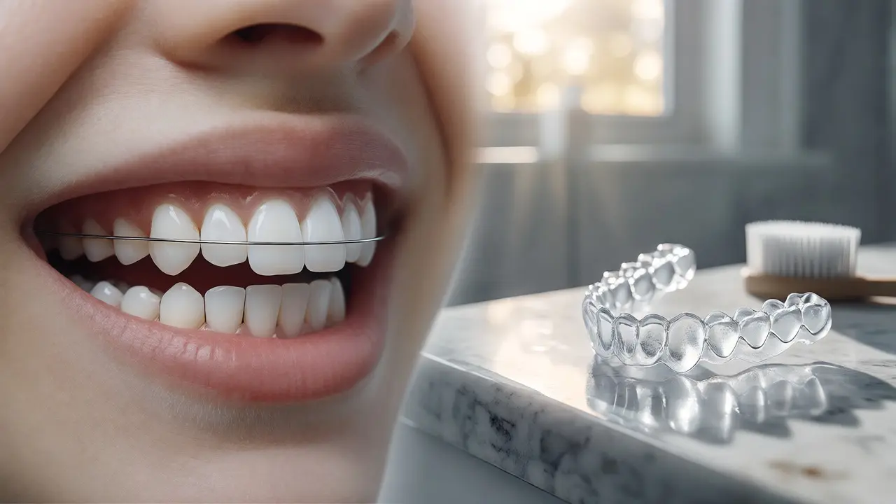 Fixní drátěný a snímací plastový retainer pro udržení výsledků