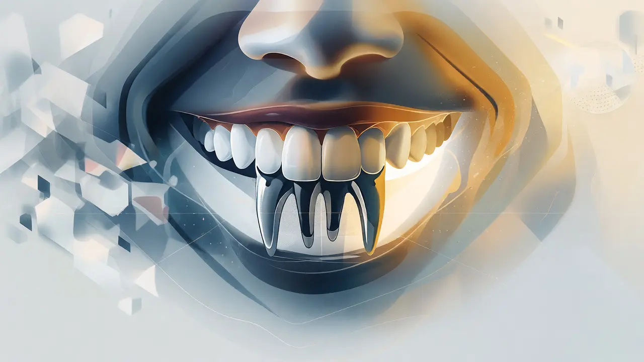Konceptuální ilustrace stabilního úsměvu a psychické pohody