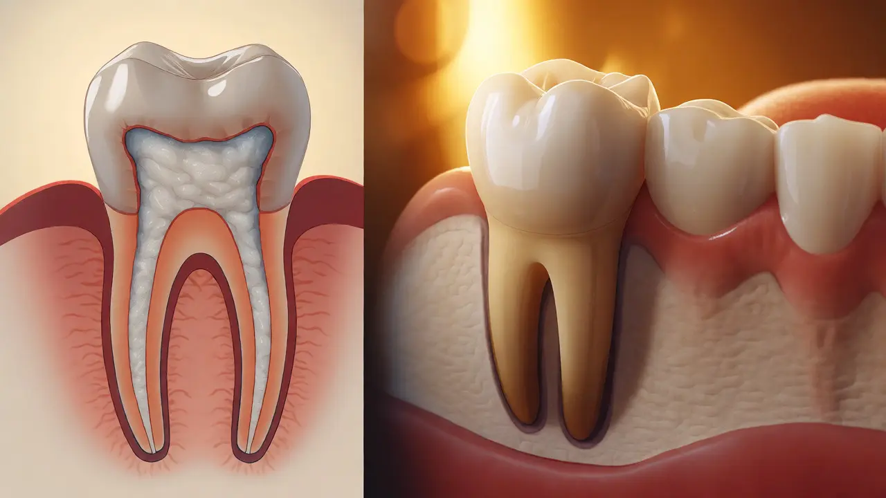 Vizualizace uzdraveného zubu po endodontickém ošetření a regeneraci kosti
